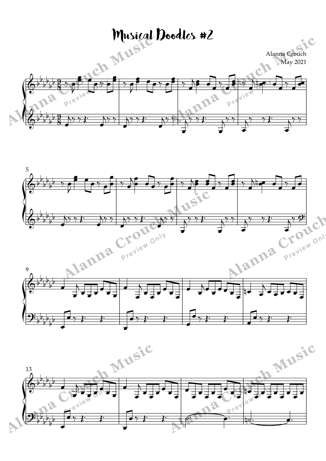 Score page 1 preview of Musical Doodles 2 sheet music